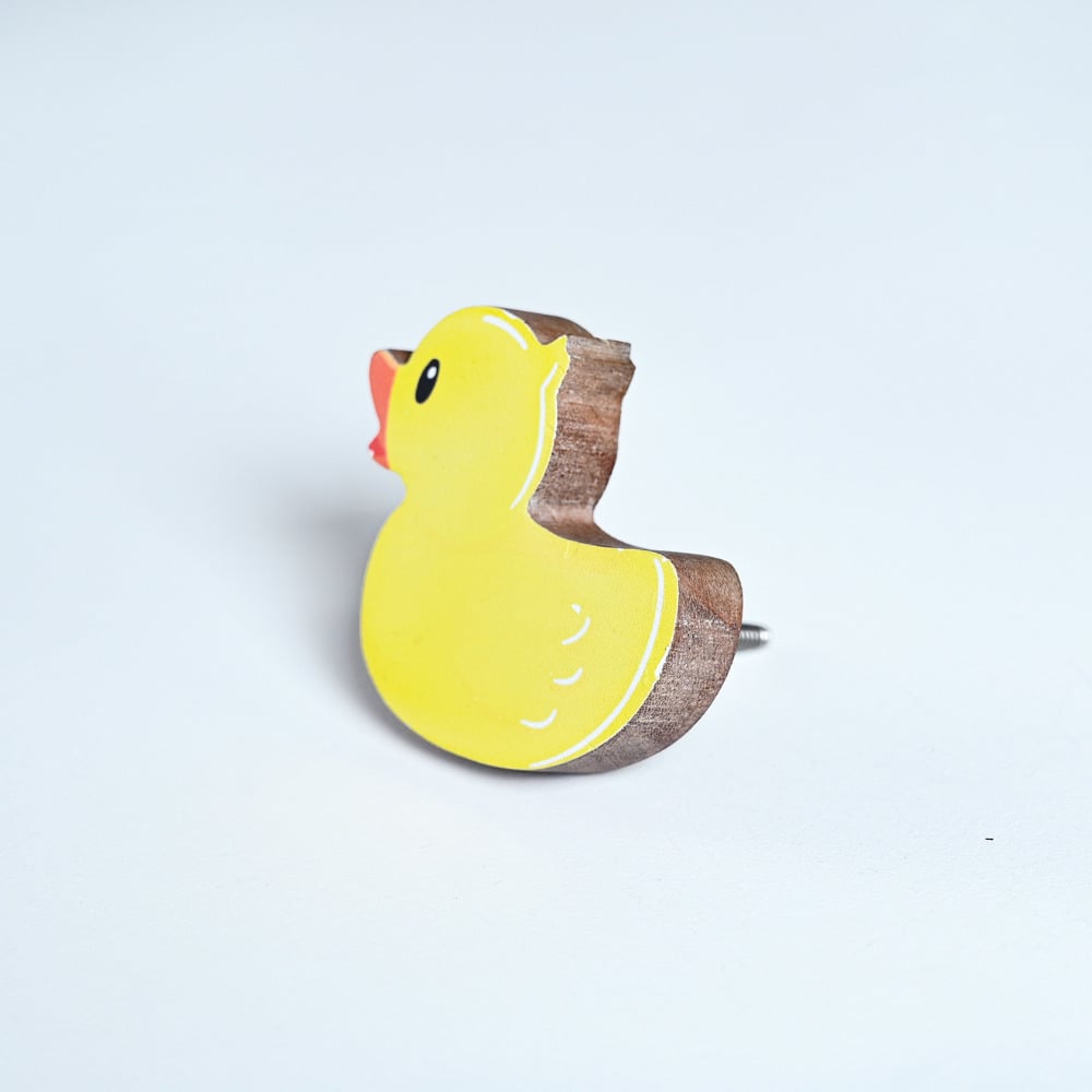 Handmade Acacia Wood Duck Kids Furniture Knob